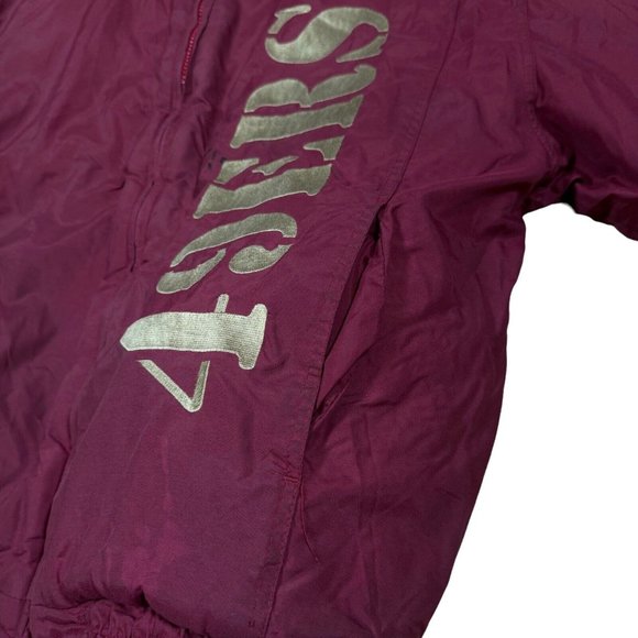 Vtg 90’s San Francisco 49ers Logo 7 Game Day Puffer Jacket Hood Sz M‎ Black/Red - Picture 3 of 16